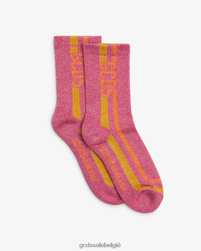 gestreepte lurex sokken vrouwen GCDS fuchsia accessoire 4600VF547