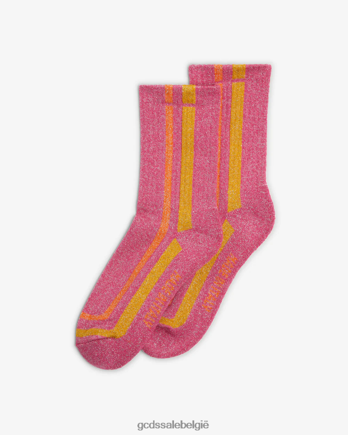 gestreepte lurex sokken vrouwen GCDS fuchsia accessoire 4600VF547