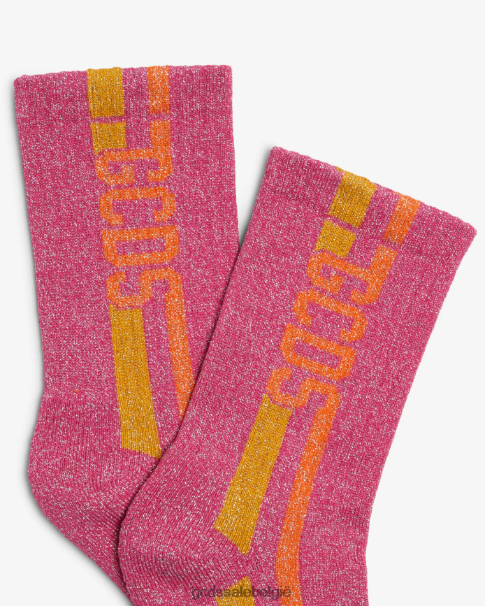 gestreepte lurex sokken vrouwen GCDS fuchsia accessoire 4600VF547