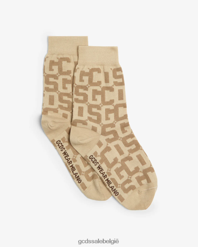 jacquardsokken met monogram vrouwen GCDS beige accessoire 4600VF545