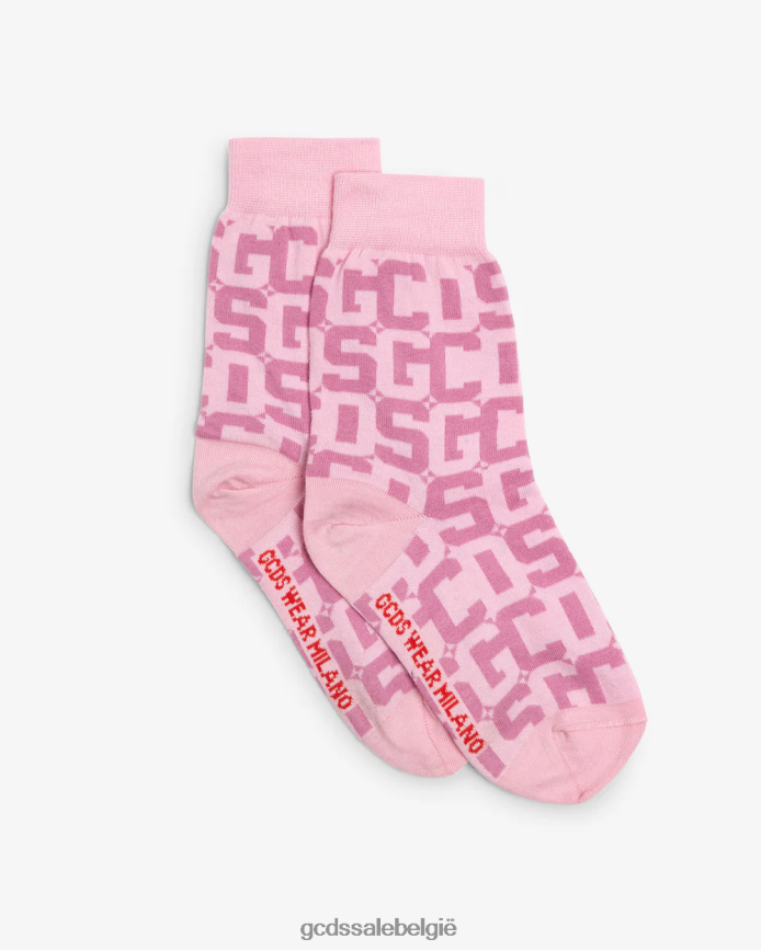 jacquardsokken met monogram vrouwen GCDS roze accessoire 4600VF546