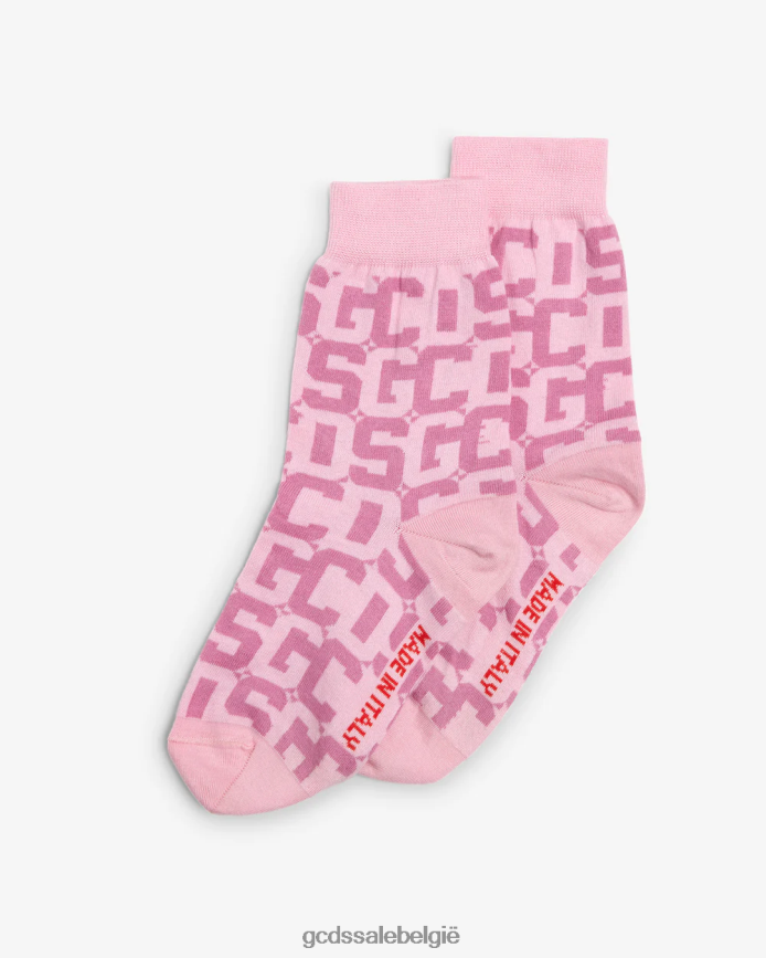 jacquardsokken met monogram vrouwen GCDS roze accessoire 4600VF546