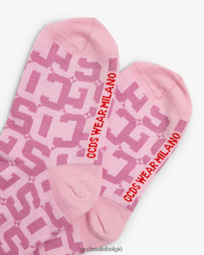 jacquardsokken met monogram vrouwen GCDS roze accessoire 4600VF546