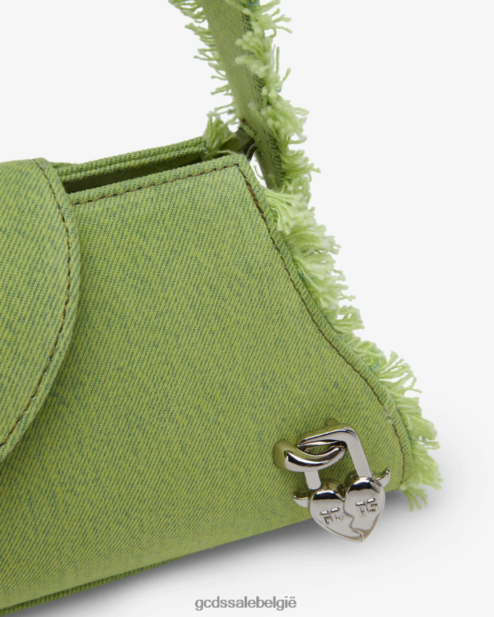 komma denim kleine tas vrouwen GCDS limoen accessoire 4600VF516