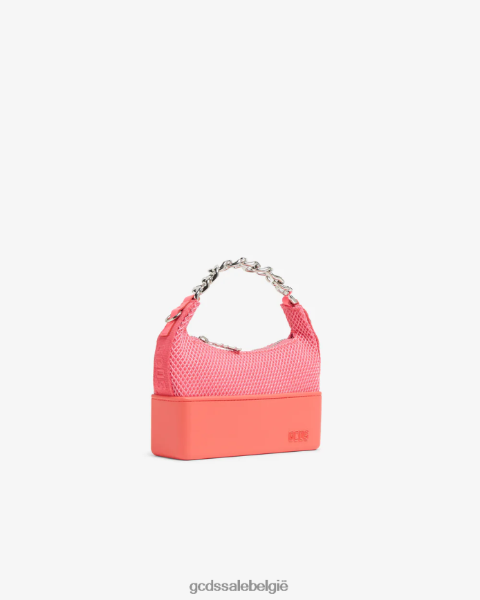 matilda mesh kleine tas vrouwen GCDS roze fluo accessoire 4600VF536