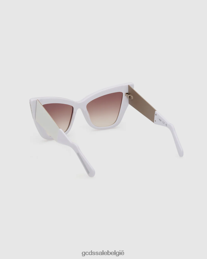 gd0026 cat-eye zonnebril vrouwen GCDS wit accessoire 4600VF555