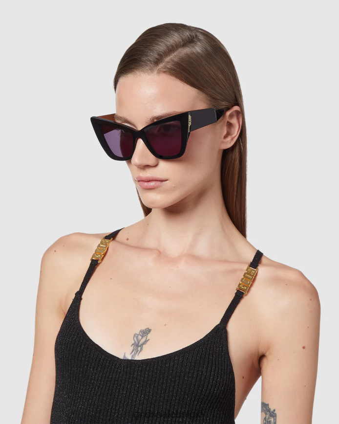 gd0026 cat-eye zonnebril vrouwen GCDS zwart accessoire 4600VF553