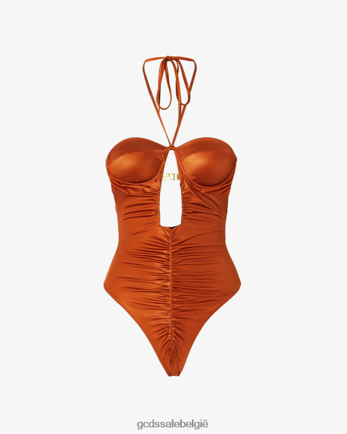Badpak met logoketting vrouwen GCDS oranje kleding 4600VF475