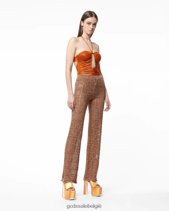 Badpak met logoketting vrouwen GCDS oranje kleding 4600VF475