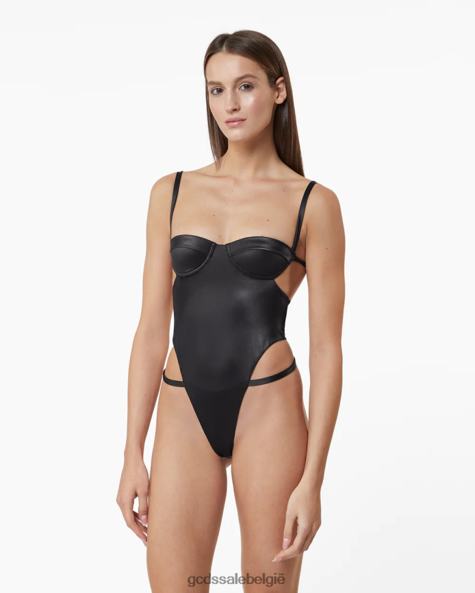 Badpak met metallic logoclip vrouwen GCDS zwart kleding 4600VF478