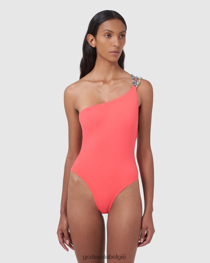 bling badpak met één schouder vrouwen GCDS koraal kleding 4600VF565