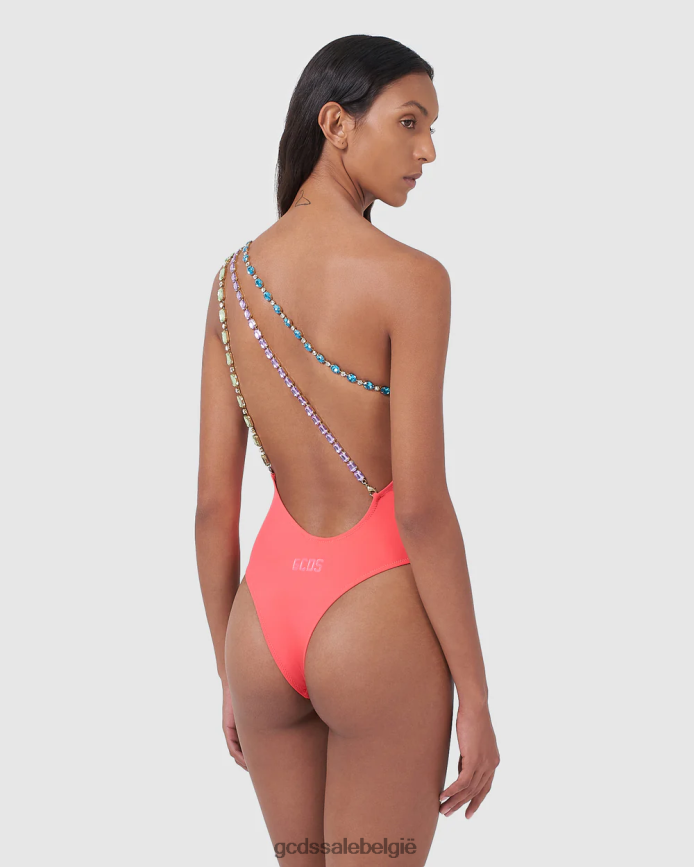 bling badpak met één schouder vrouwen GCDS koraal kleding 4600VF565
