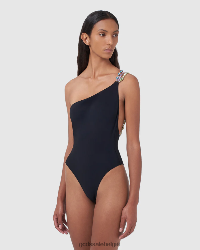 bling badpak met één schouder vrouwen GCDS zwart kleding 4600VF566