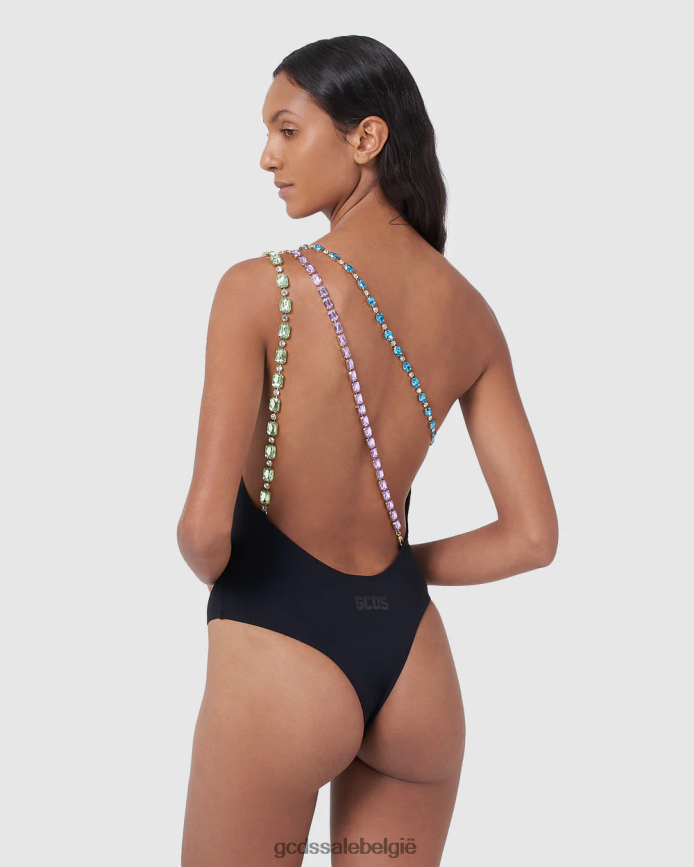 bling badpak met één schouder vrouwen GCDS zwart kleding 4600VF566