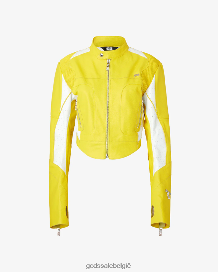 Leren jack van sponsbob vrouwen GCDS geel kleding 4600VF315