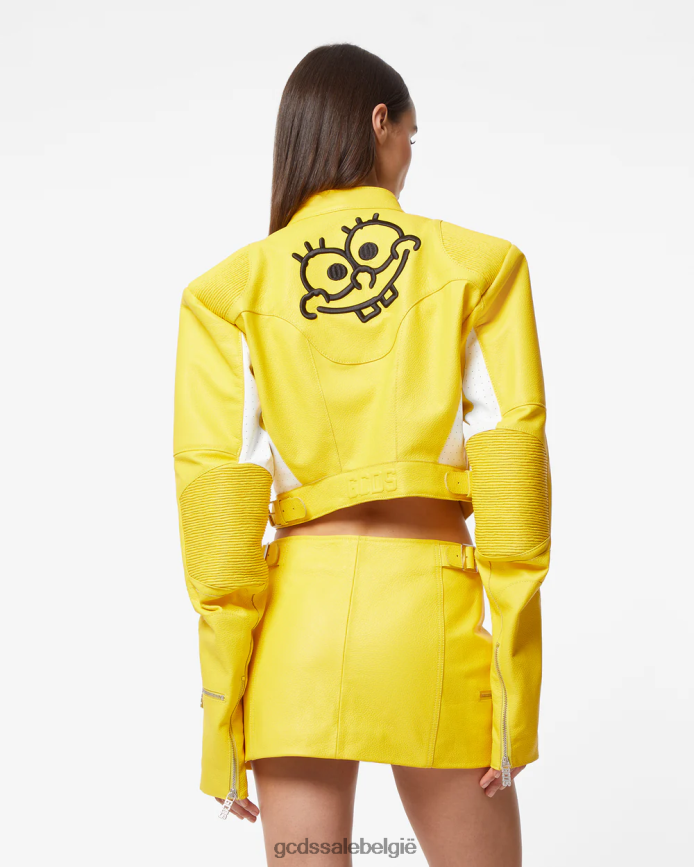 Leren jack van sponsbob vrouwen GCDS geel kleding 4600VF315