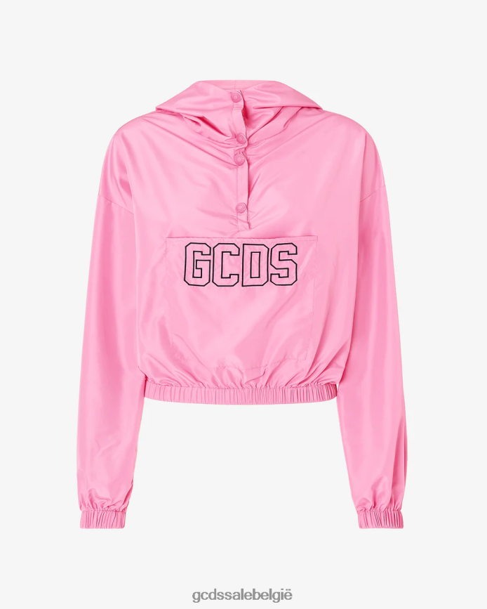 anorak met hartjesmotief vrouwen GCDS fuchsia kleding 4600VF322