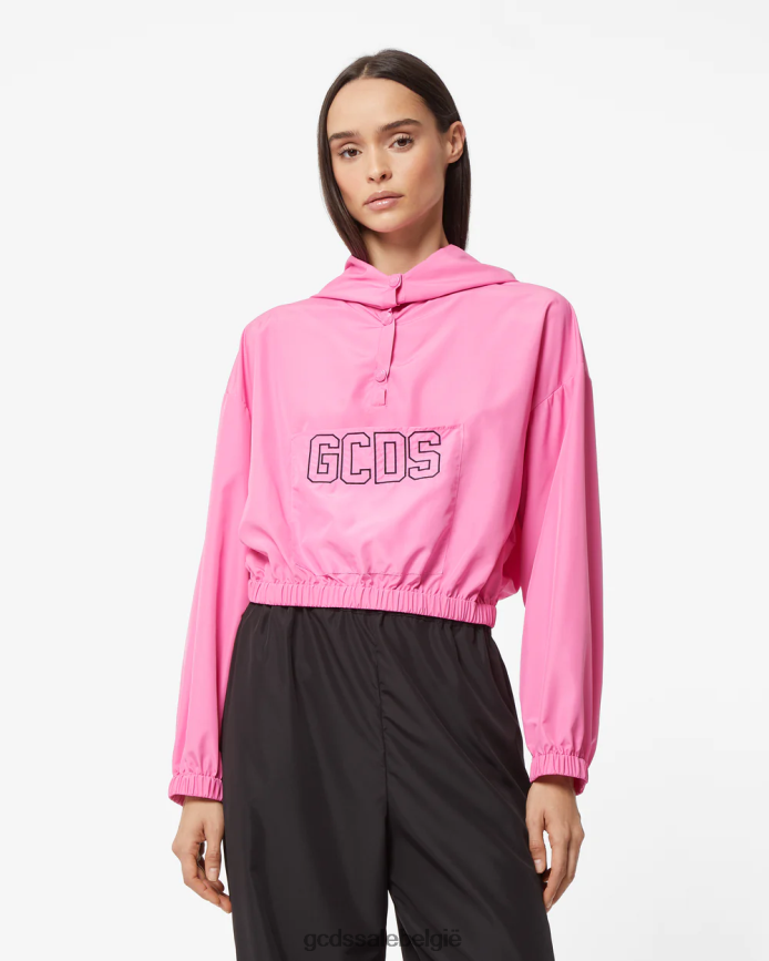 anorak met hartjesmotief vrouwen GCDS fuchsia kleding 4600VF322
