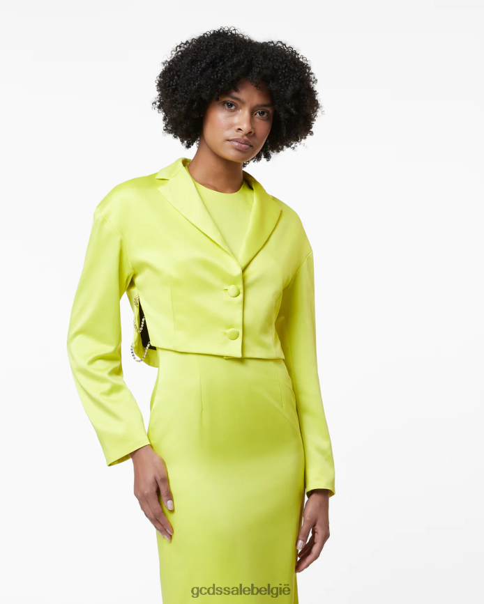 bling glanzend jasje vrouwen GCDS geel fluo kleding 4600VF317