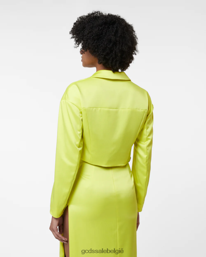 bling glanzend jasje vrouwen GCDS geel fluo kleding 4600VF317