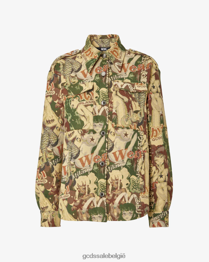 hentai-overshirt vrouwen GCDS militair groen kleding 4600VF313