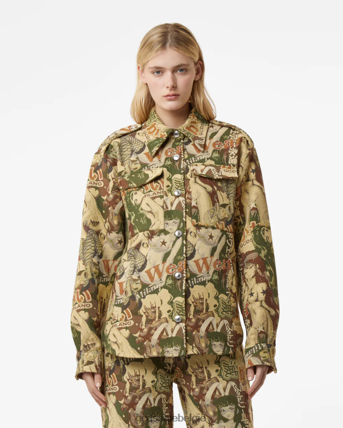 hentai-overshirt vrouwen GCDS militair groen kleding 4600VF313