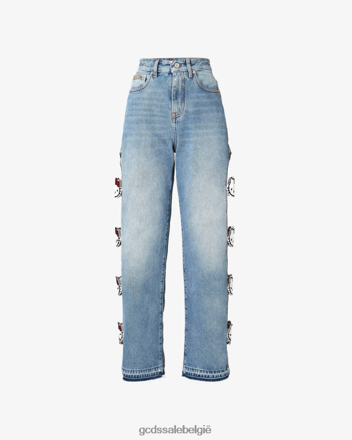Hello Kitty herenfit denim broek vrouwen GCDS nieuw lichtblauw kleding 4600VF454