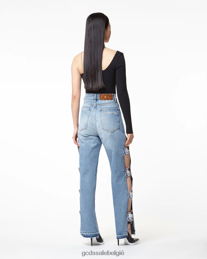Hello Kitty herenfit denim broek vrouwen GCDS nieuw lichtblauw kleding 4600VF454