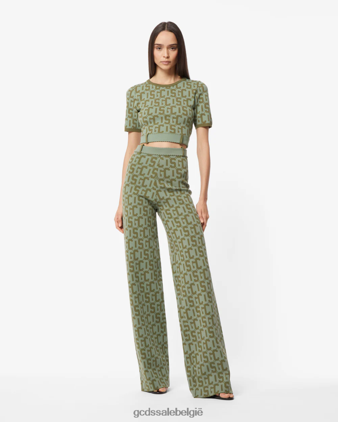 Matilda monogram broek vrouwen GCDS militair groen kleding 4600VF440