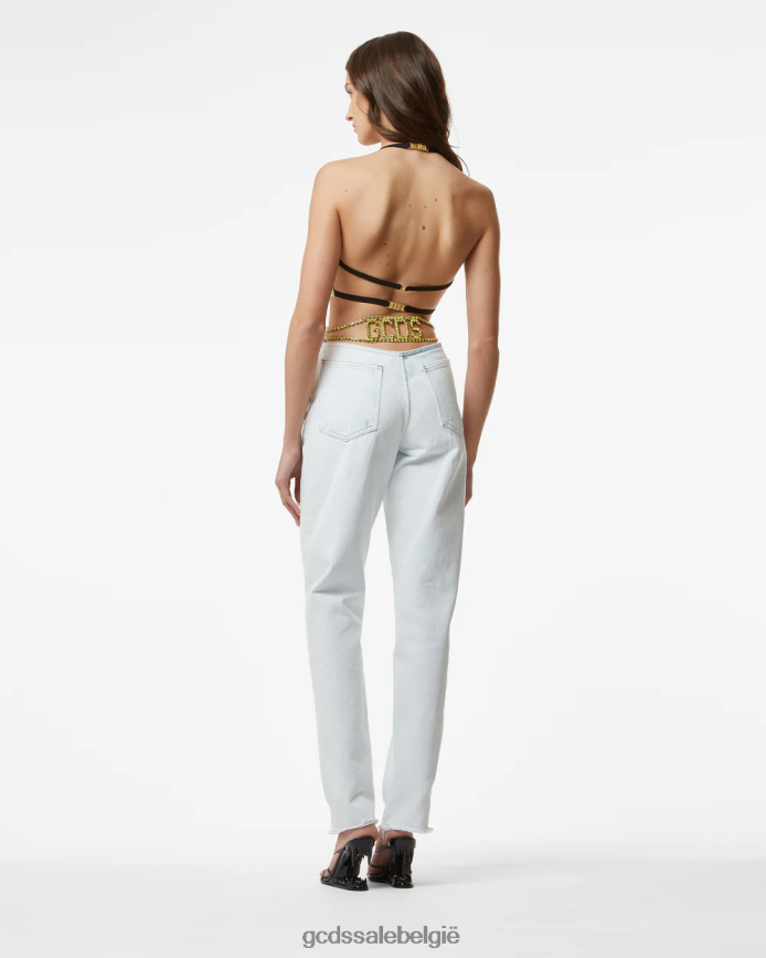 bling denim broek vrouwen GCDS gebroken wit kleding 4600VF448