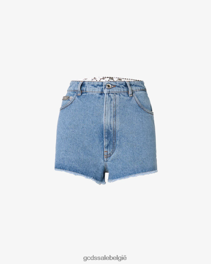 bling denim shorts vrouwen GCDS nieuw lichtblauw kleding 4600VF458