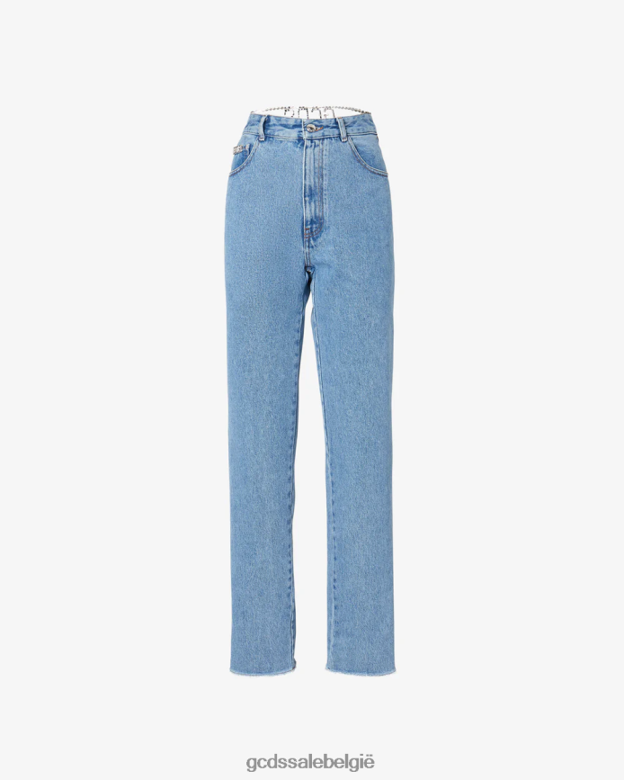 choker-denimbroek vrouwen GCDS nieuw lichtblauw kleding 4600VF447