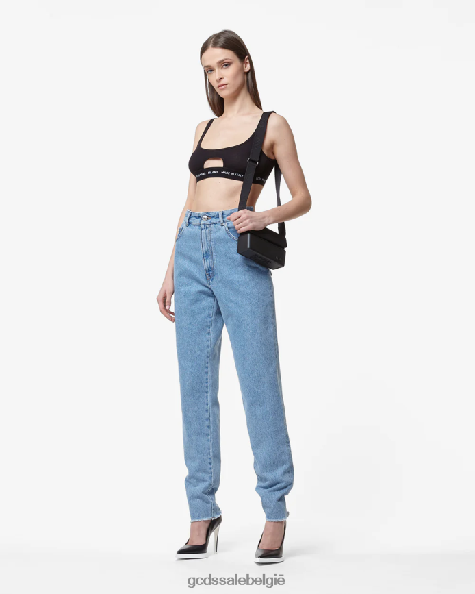 choker-denimbroek vrouwen GCDS nieuw lichtblauw kleding 4600VF447