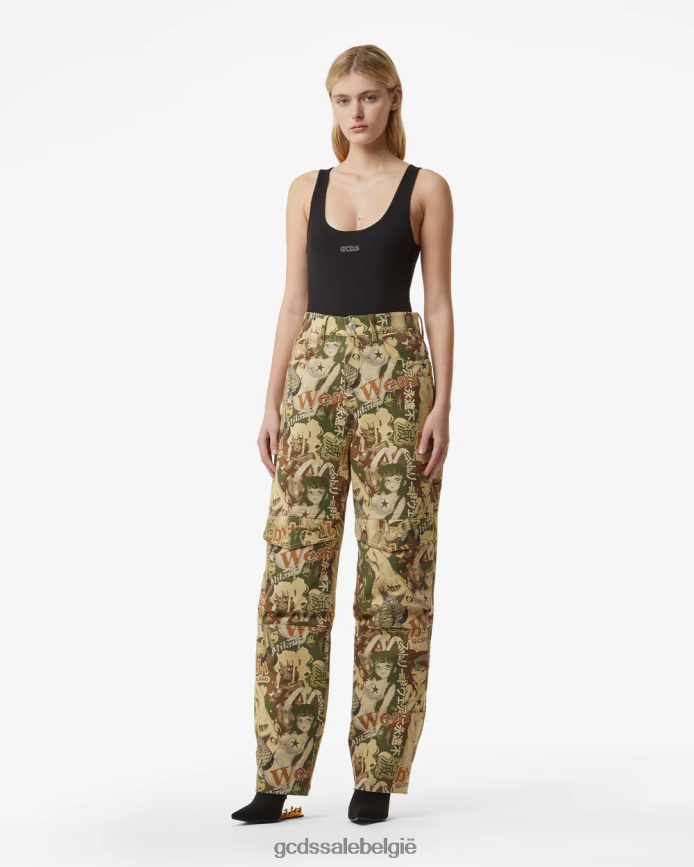 hentai cargobroek vrouwen GCDS militair groen kleding 4600VF444