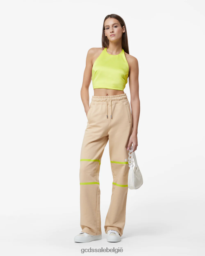 joggingbroek met lage band en logo vrouwen GCDS beige kleding 4600VF443