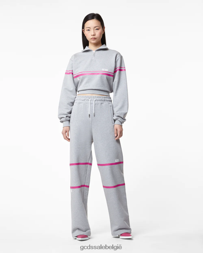 joggingbroek met lage band en logo vrouwen GCDS grijs kleding 4600VF453
