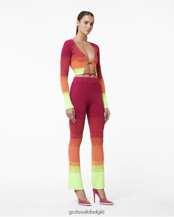 lurex degrade gebreide broek vrouwen GCDS fuchsia kleding 4600VF437