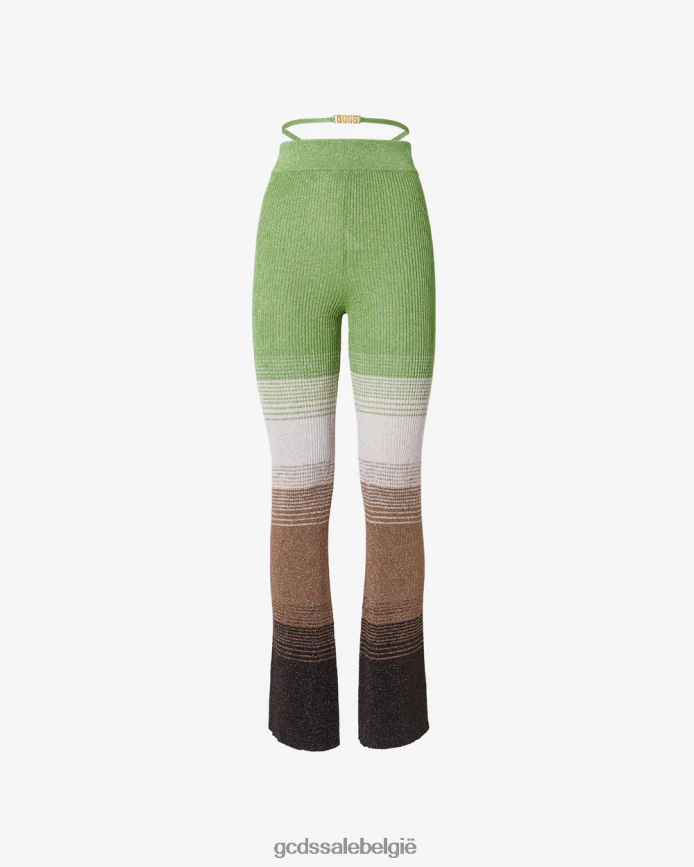 lurex degrade gebreide broek vrouwen GCDS militair groen kleding 4600VF435