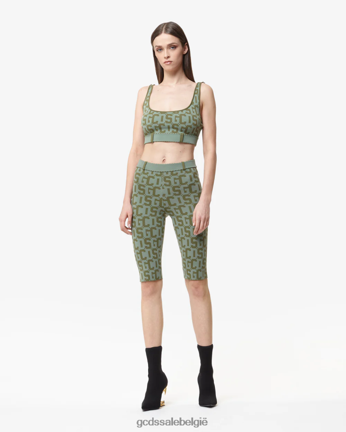 matilda monogram fietser vrouwen GCDS militair groen kleding 4600VF461