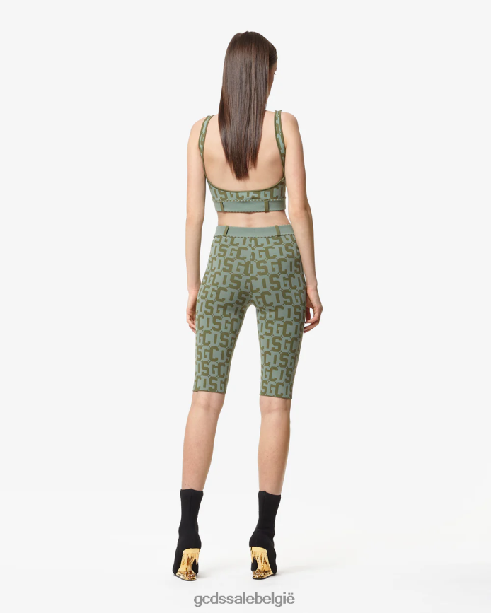 matilda monogram fietser vrouwen GCDS militair groen kleding 4600VF461