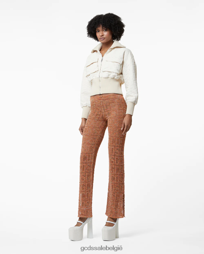 monogram macramé broek vrouwen GCDS oranje kleding 4600VF438