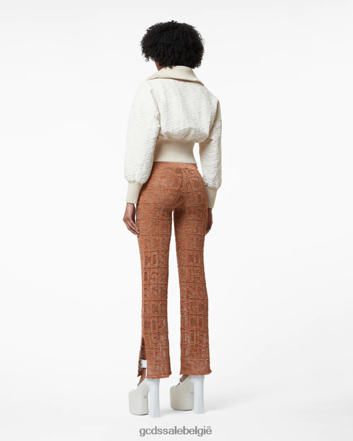 monogram macramé broek vrouwen GCDS oranje kleding 4600VF438