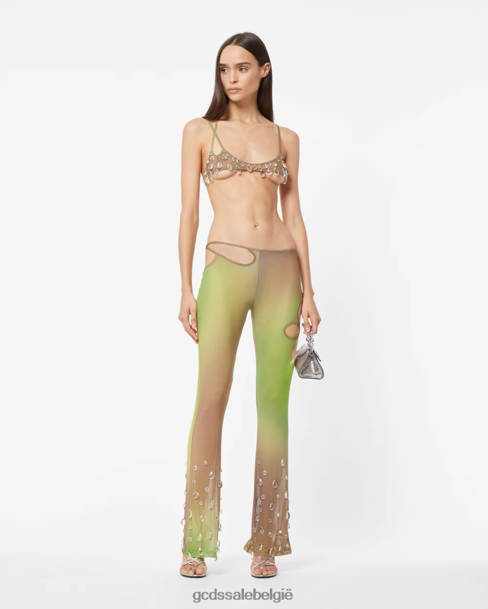 sita dropt een broek vrouwen GCDS militair groen kleding 4600VF439