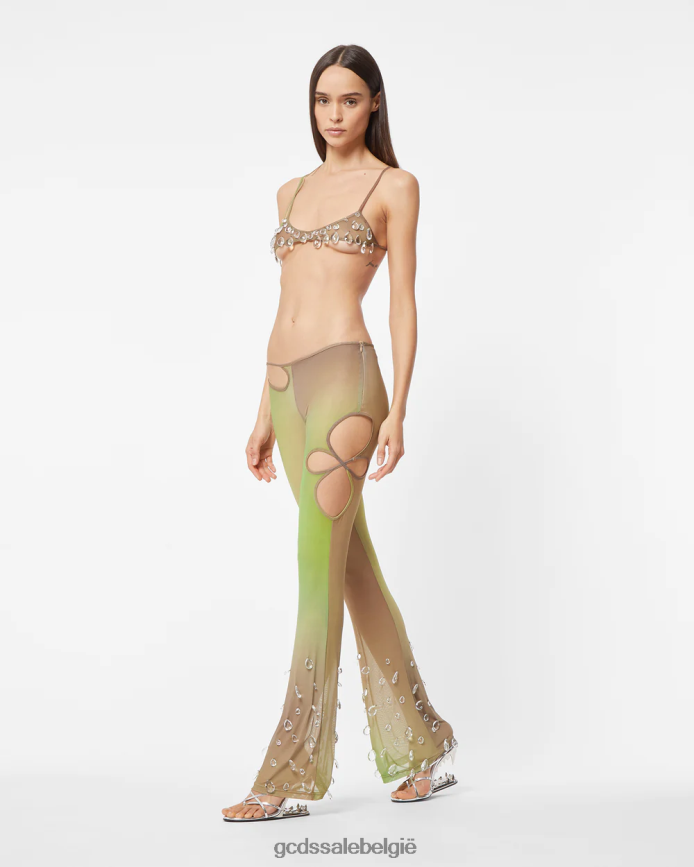 sita dropt een broek vrouwen GCDS militair groen kleding 4600VF439