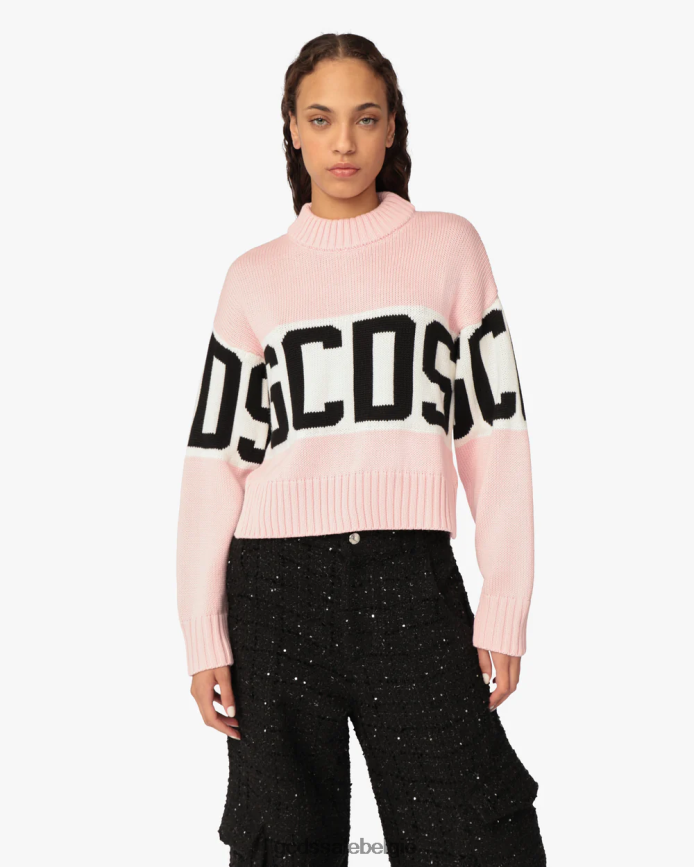 Boxy trui met logoband vrouwen GCDS roze kleding 4600VF338