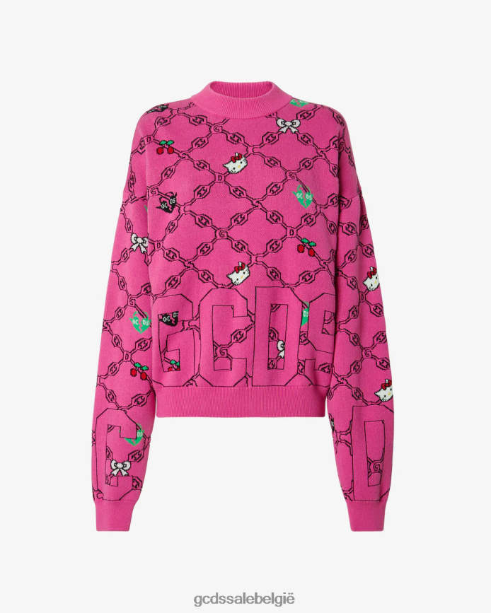 Hallo Kitty jacquard trui vrouwen GCDS fuchsia kleding 4600VF335