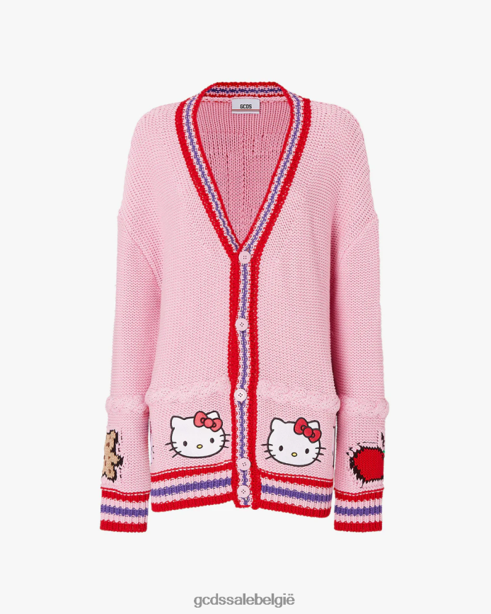 Hello Kitty geborduurd gebreid jasje vrouwen GCDS roze kleding 4600VF333