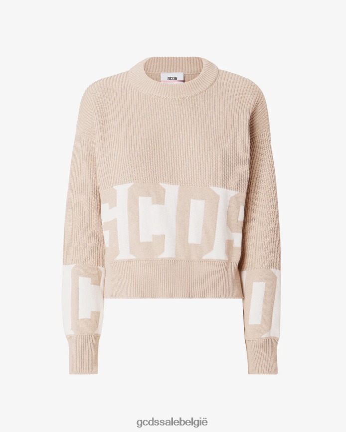 katoenen trui met lage band vrouwen GCDS beige kleding 4600VF332