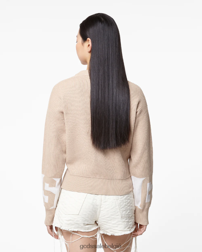 katoenen trui met lage band vrouwen GCDS beige kleding 4600VF332