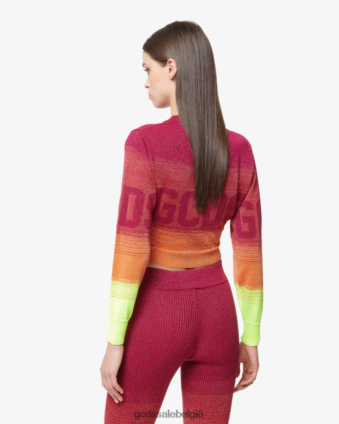 lurex degrade cropped trui vrouwen GCDS fuchsia kleding 4600VF329